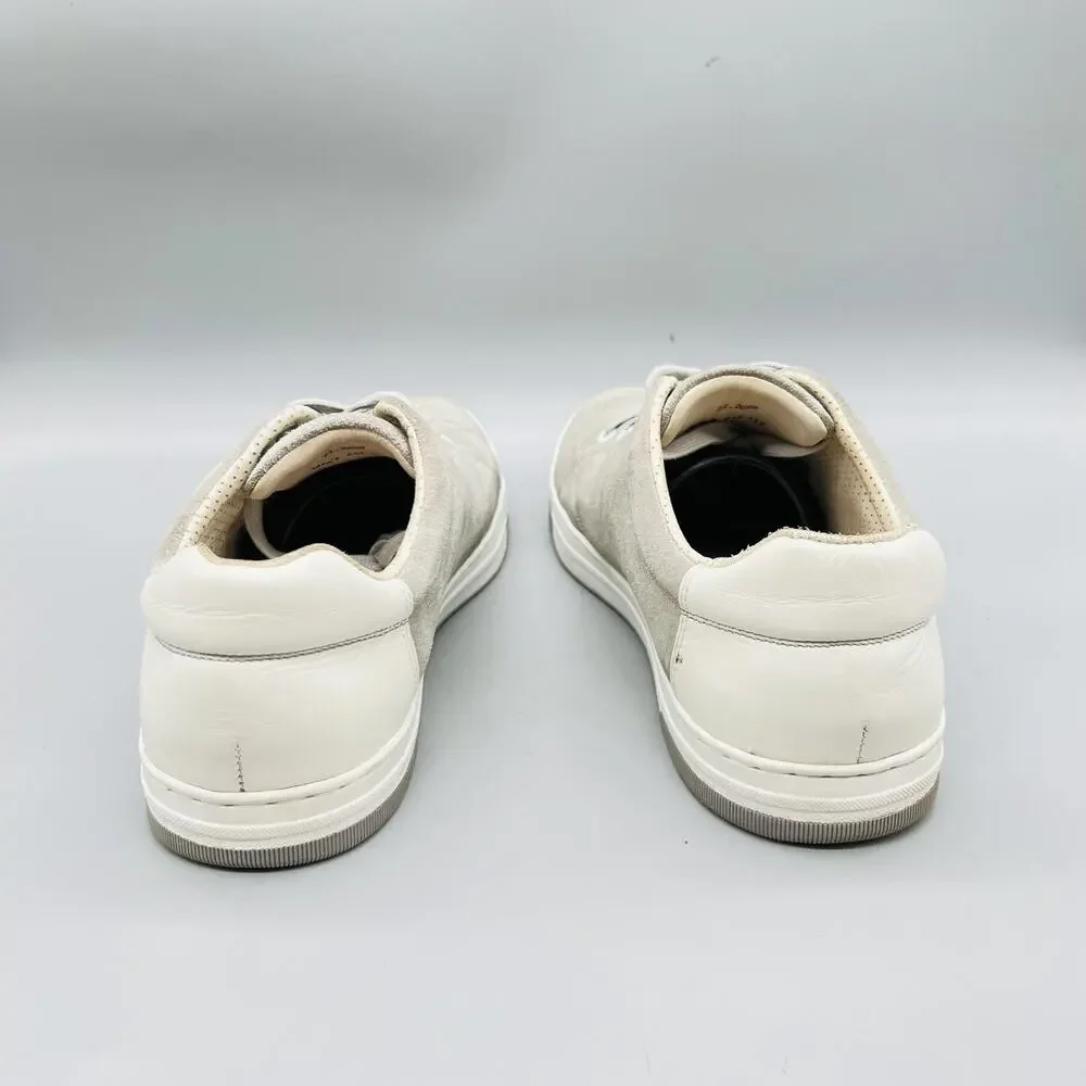 Johnston & Murphy Shoes Mens 9 Beige Suede Low Top Casual Sneakers Comfort